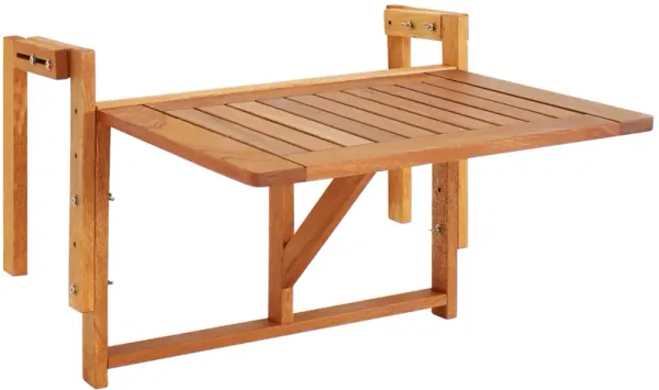 Sunnydaze Meranti Folding Balcony Railing Table