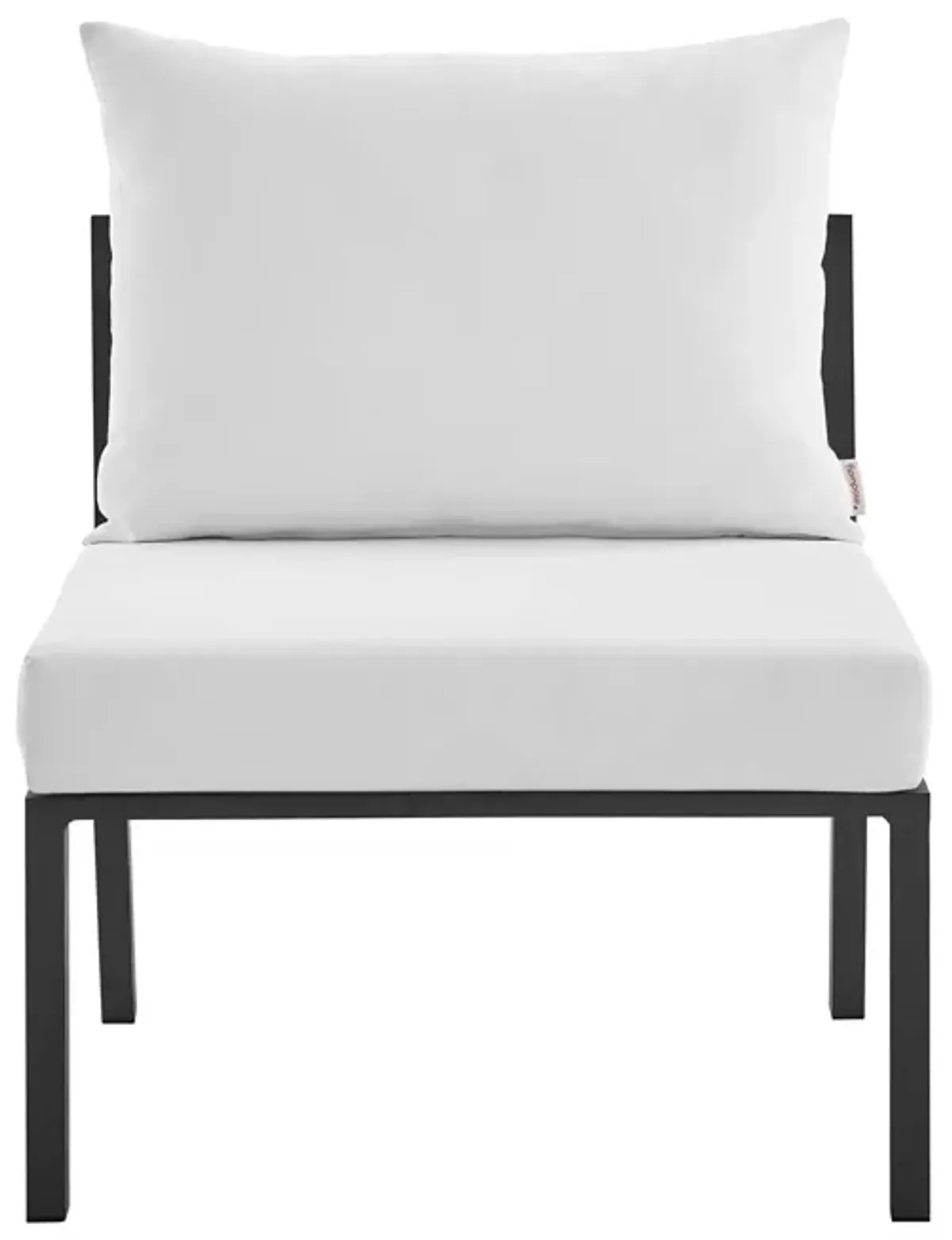 Modway Riverside Outdoor Furniture, Armless Chair, Gray White