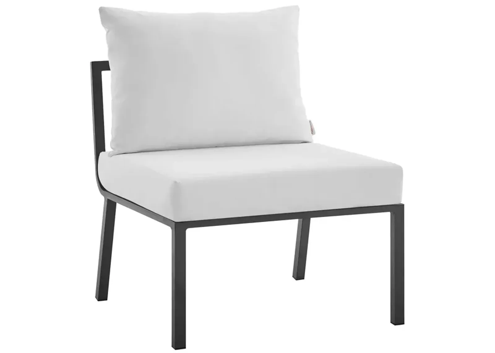 Modway Riverside Outdoor Furniture, Armless Chair, Gray White