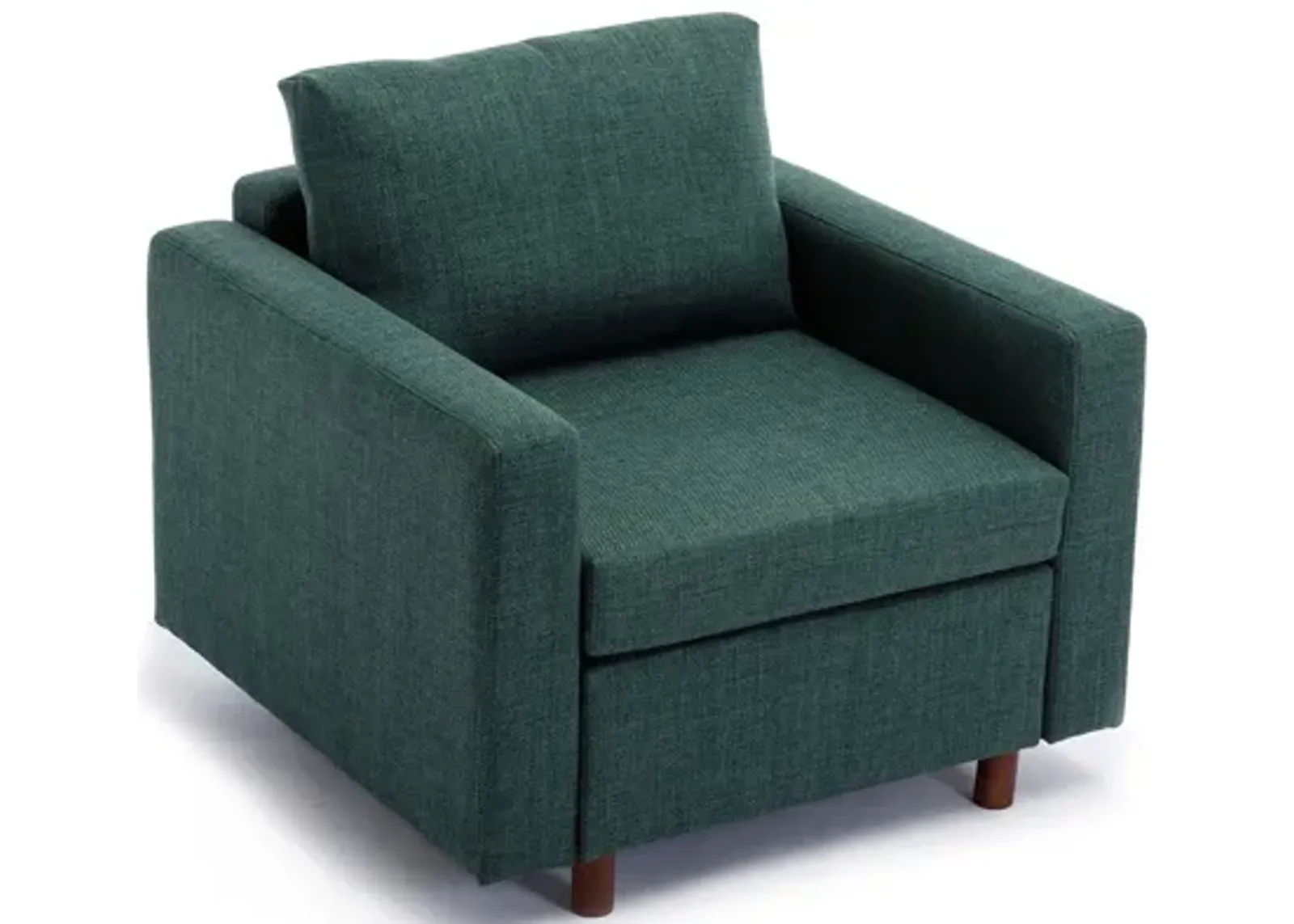 Single Seat Module Sofa Sectional Couch, Cushion Covers Non-Removable And Non-Washable, Green