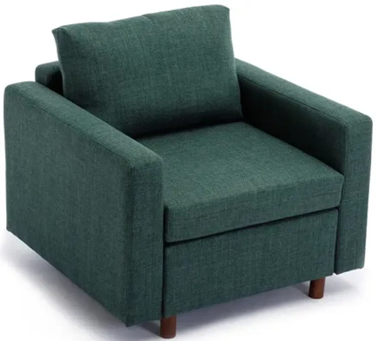 Single Seat Module Sofa Sectional Couch, Cushion Covers Non-Removable And Non-Washable, Green