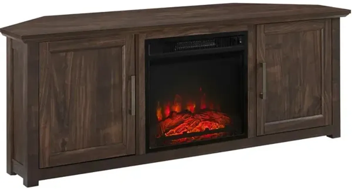 Crosley Furniture Camden Corner Fireplace TV Stand For 65+ Inch TV