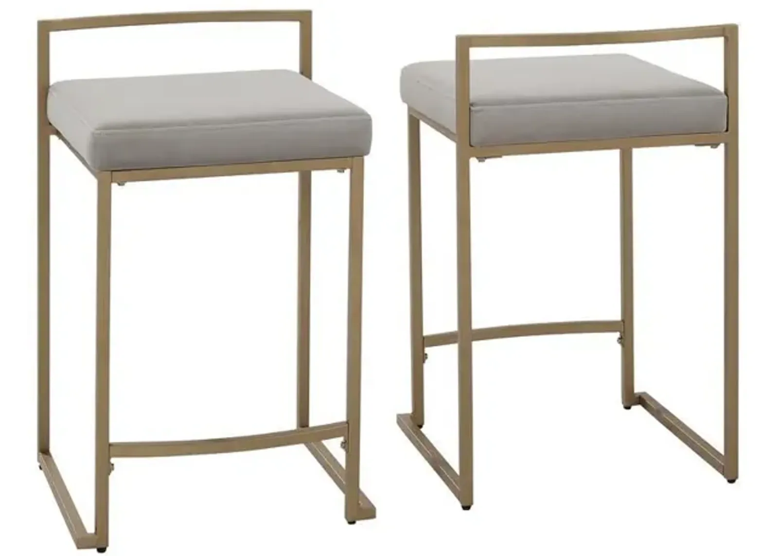 Harlowe 2Pc Counter Stool Set Gray/ Gold - 2 Stools