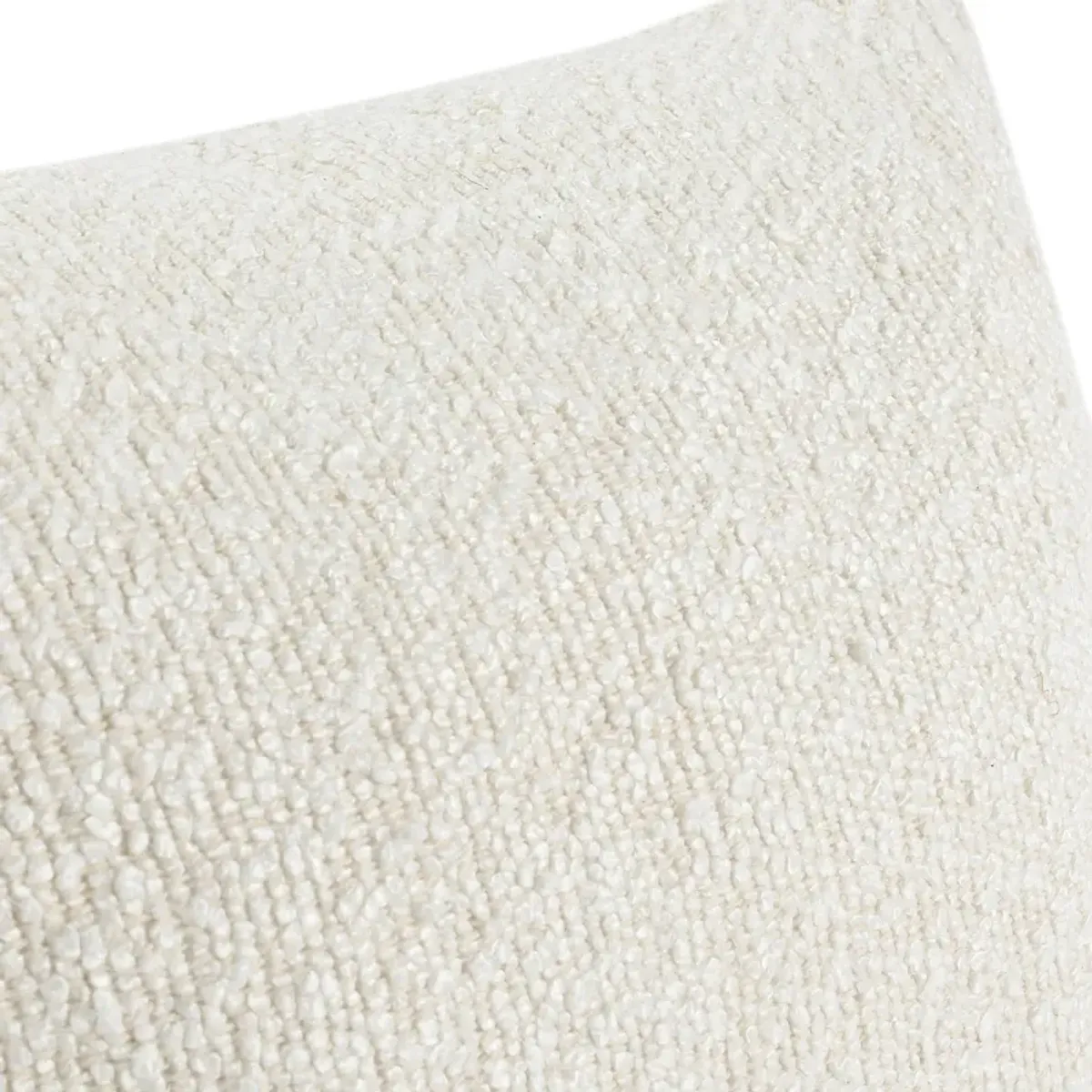 Sue Square Accent Throw Pillow, 22 Inch Ivory Cotton Blend Textured - Benzara