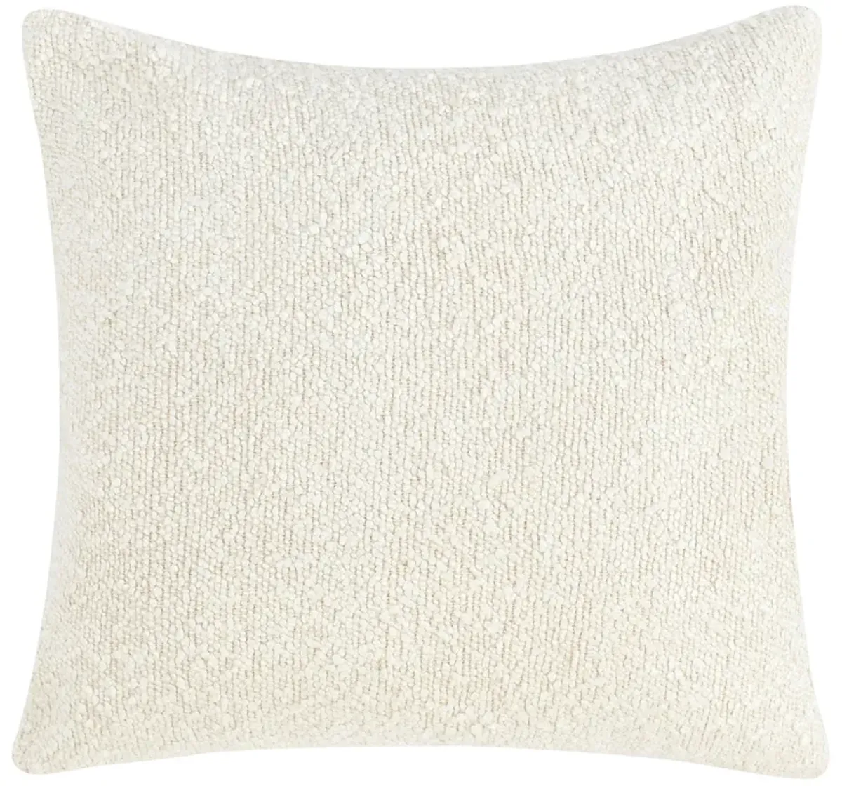 Sue Square Accent Throw Pillow, 22 Inch Ivory Cotton Blend Textured - Benzara