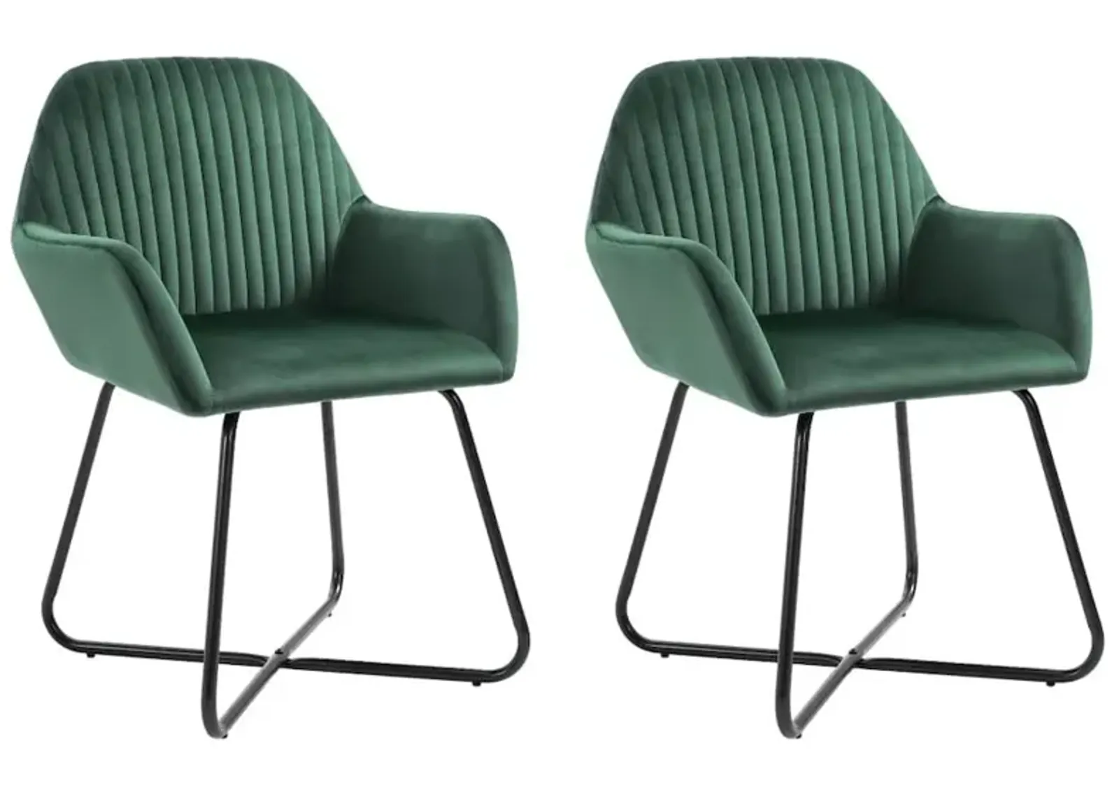 vidaXL Dining Chairs 2 pcs Green Velvet, 249803