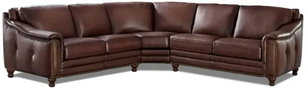 Belfast Top Grain Leather Symmetrical Sectional