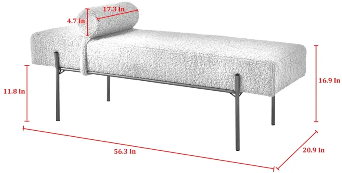 Inspired Home Landin Sherpa Bench