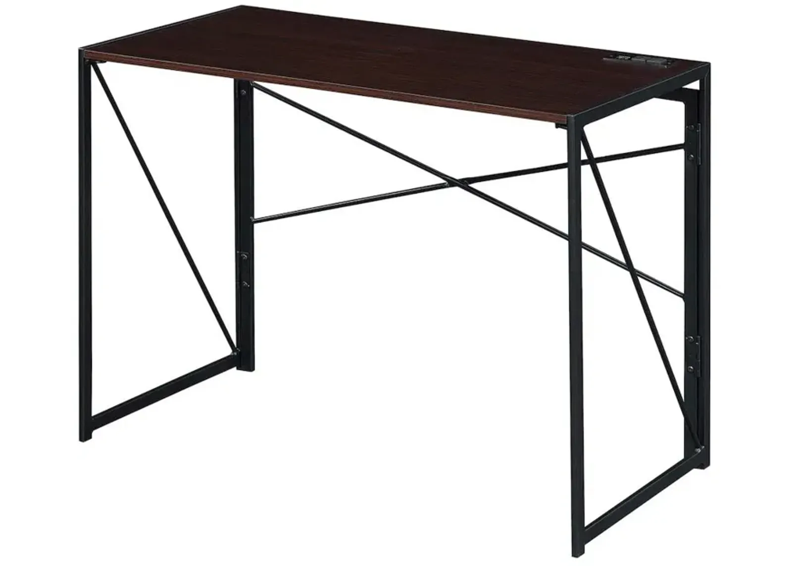 Convenience Concepts Xtra Folding Desk with 2 Outlets and 2 USB Ports