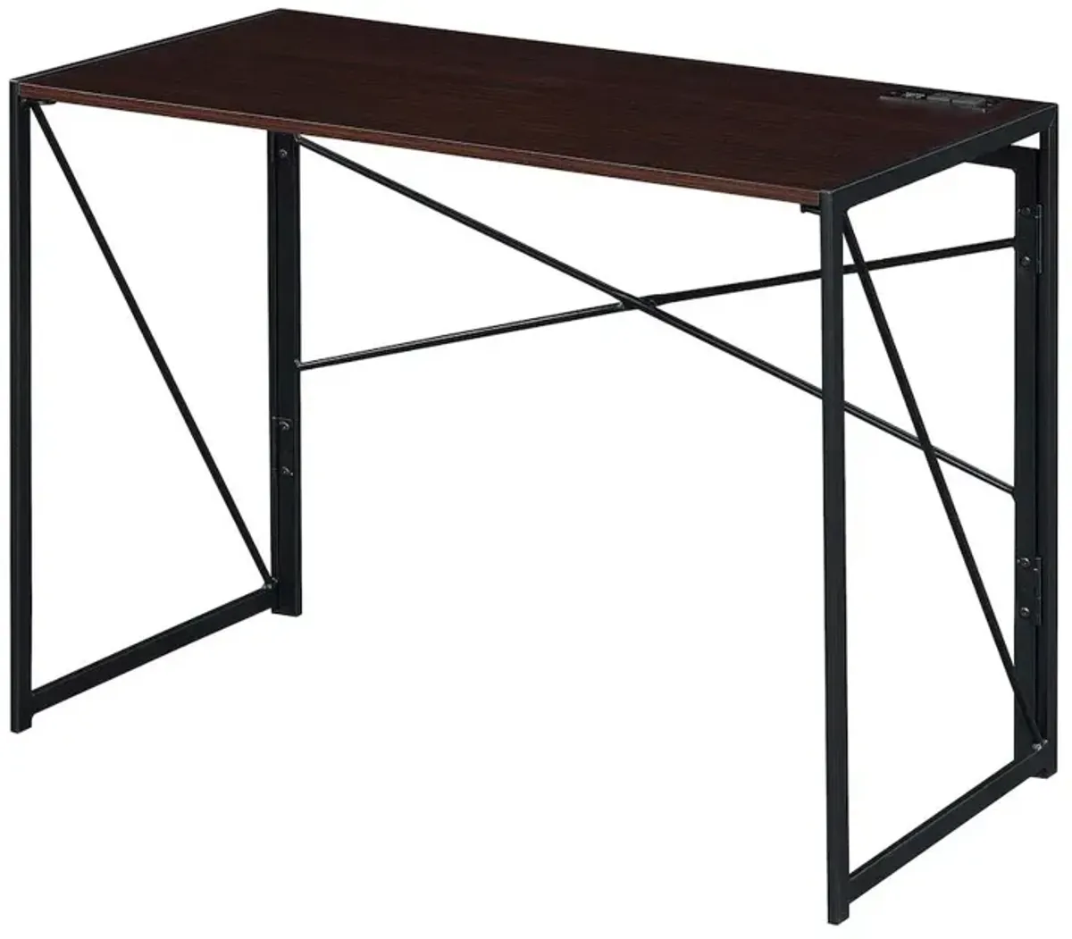 Convenience Concepts Xtra Folding Desk with 2 Outlets and 2 USB Ports