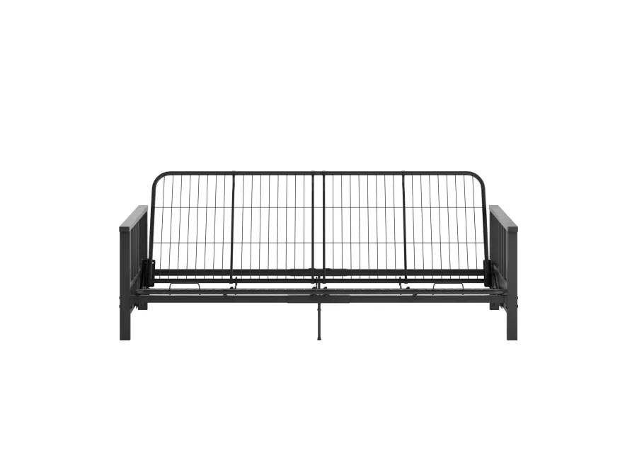 Bretta Contemporary Black Metal Arm Futon Frame