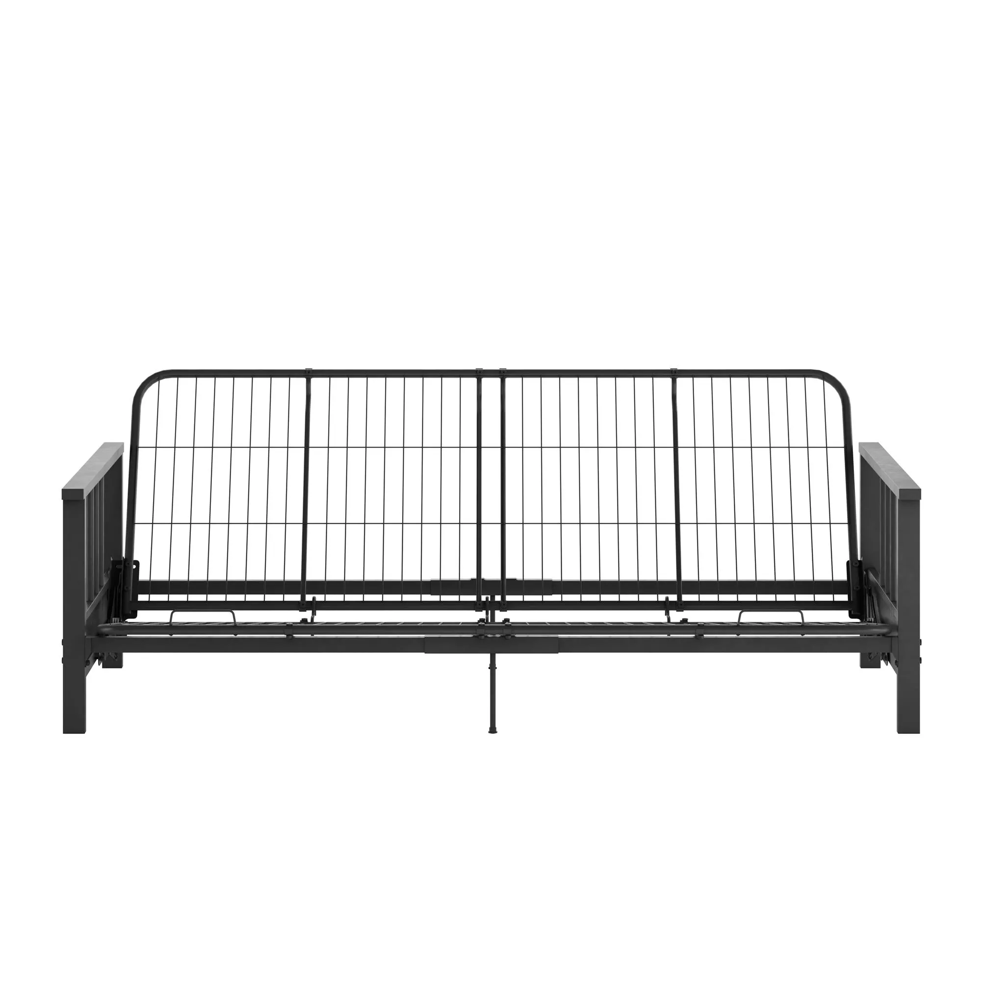 Bretta Contemporary Black Metal Arm Futon Frame