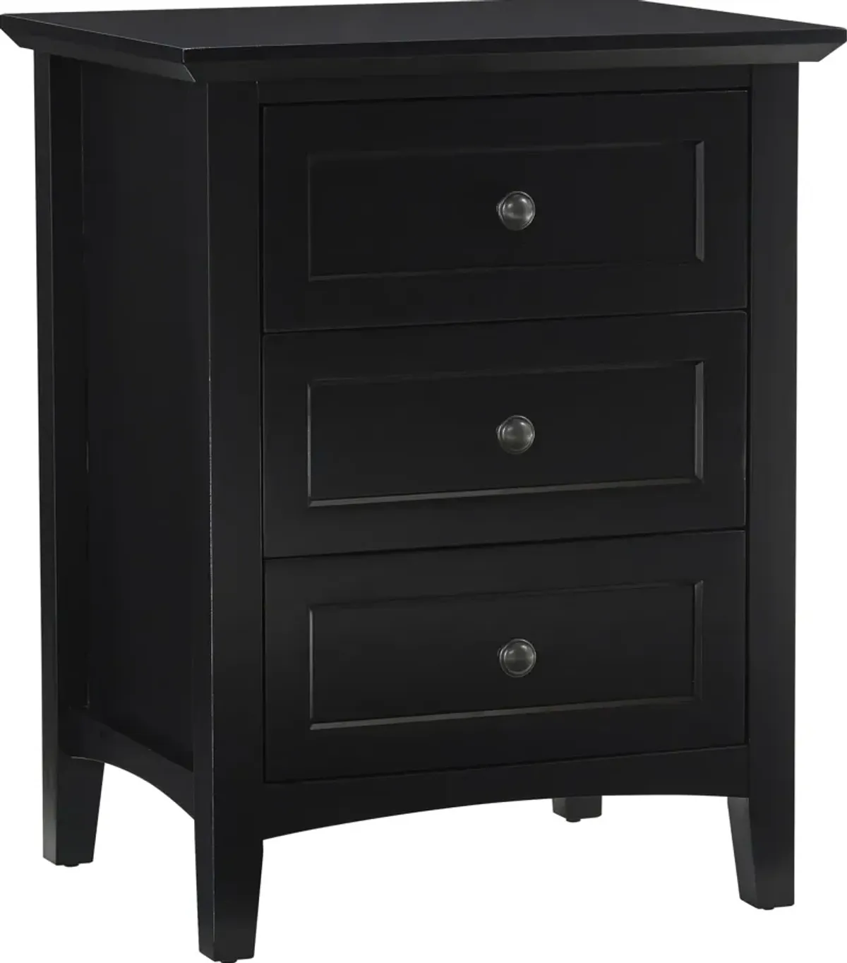 Paragon Three-Drawer Nightstand in Black