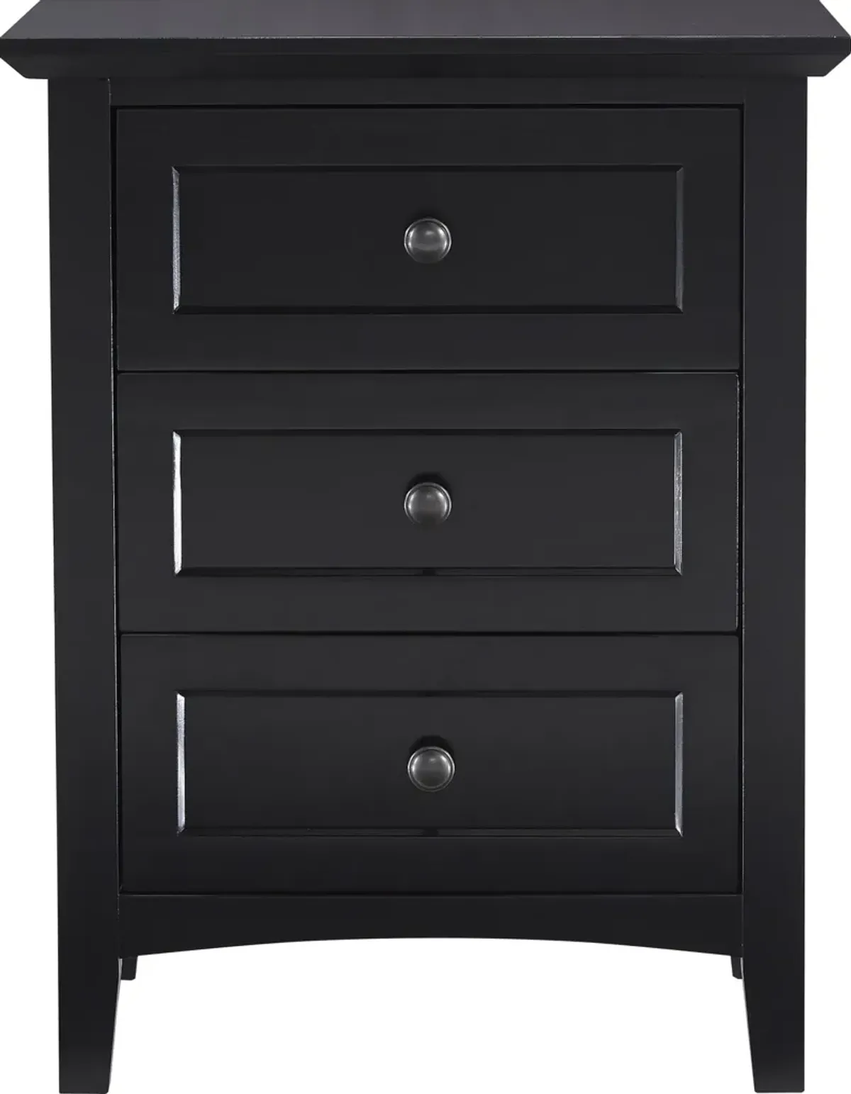 Paragon Three-Drawer Nightstand in Black