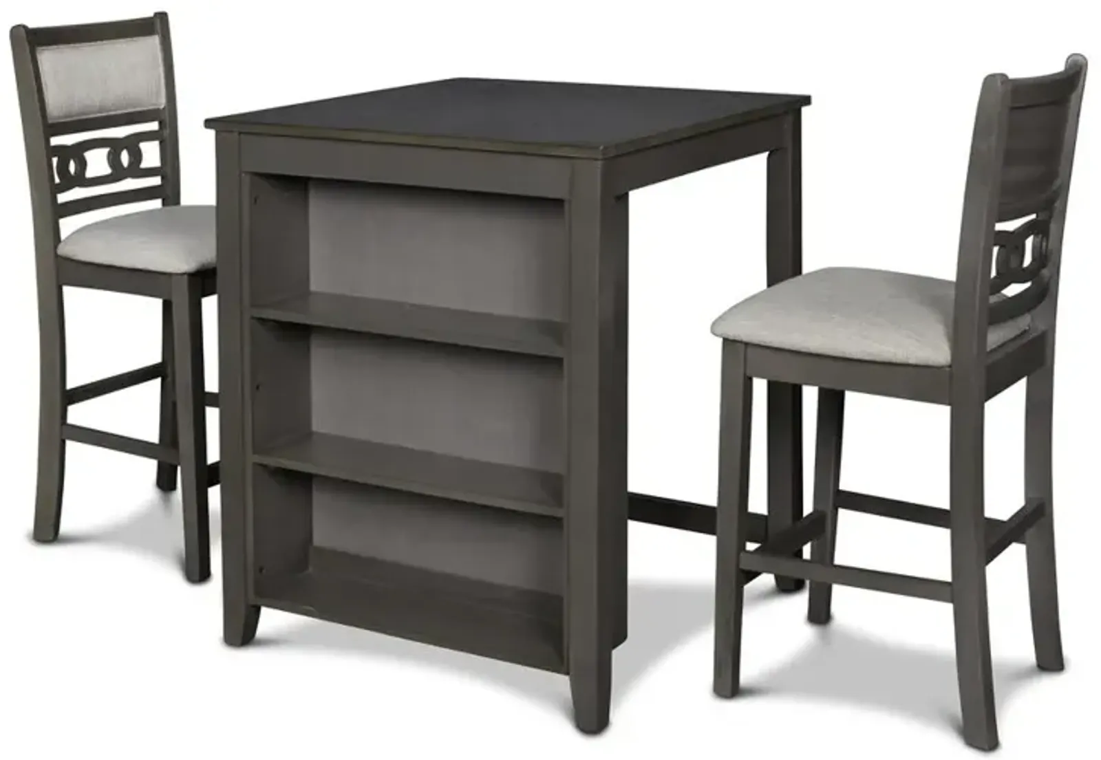 New Classic Furniture Furniture Gia Solid Wood Counter Table 2 Chairs in Gray