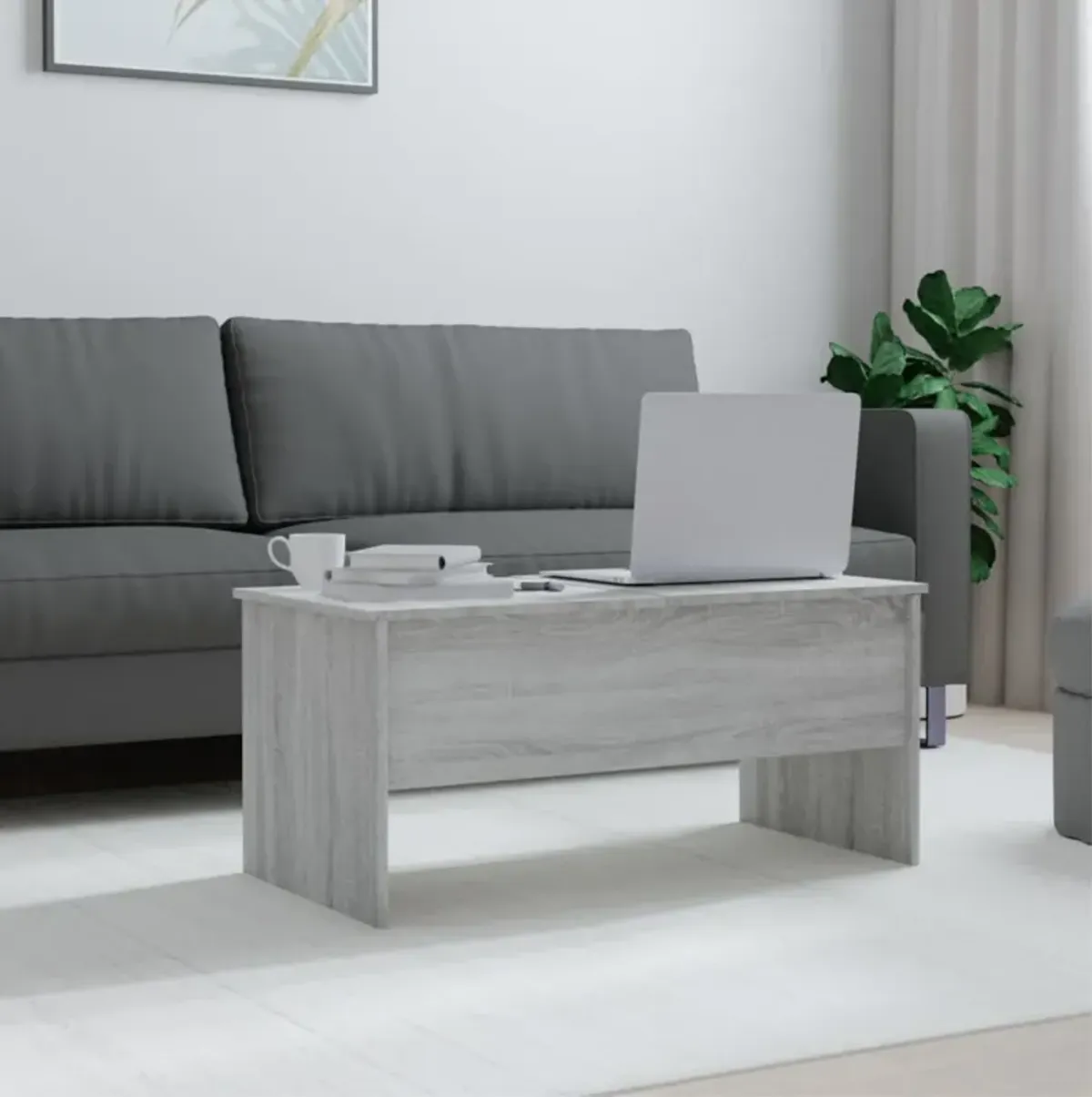 vidaXL Coffee Table Gray Sonoma 40.2"x19.9"x18.3" Engineered Wood