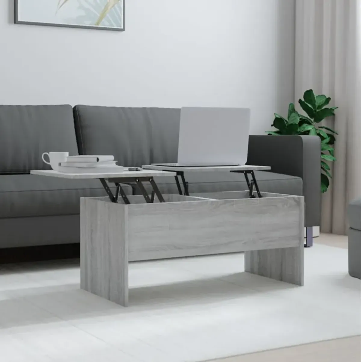 vidaXL Coffee Table Gray Sonoma 40.2"x19.9"x18.3" Engineered Wood