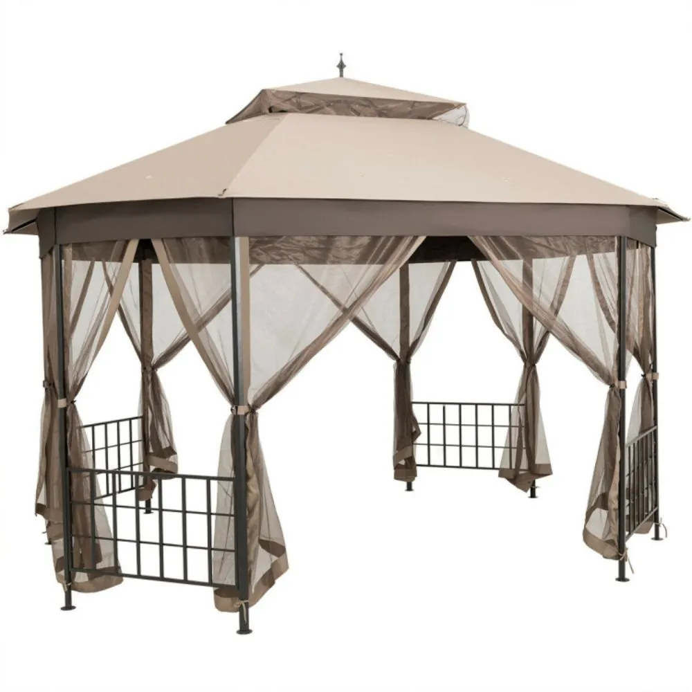 Octagonal Patio Gazebo with Mosquito Net