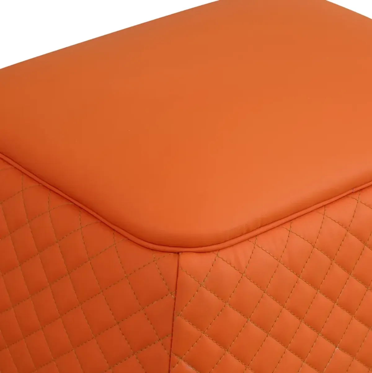 Faux Leather Rectangular Ottoman