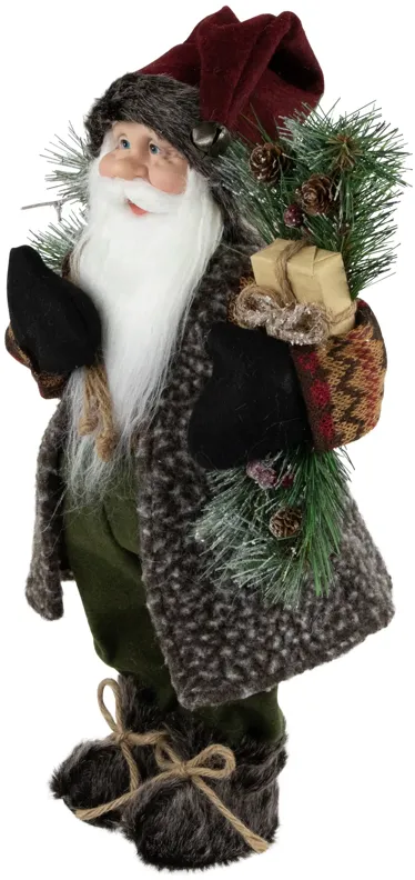 16" Country Rustic Santa Claus with Present Christmas Figure