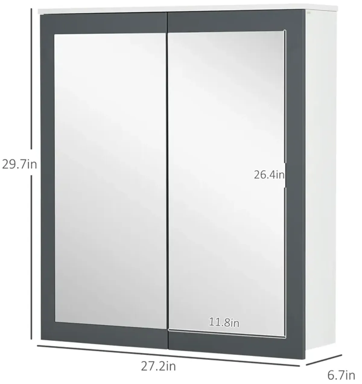 Wall Mounted Bathroom Wall Cabinet with Mirror Double Doors