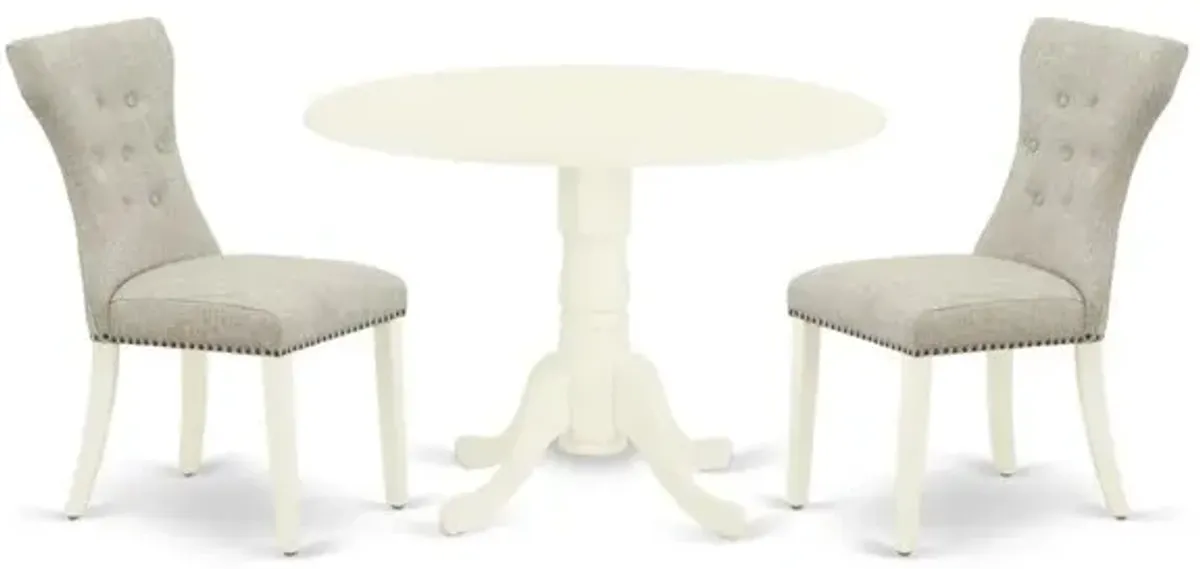 Dining Room Set Linen White, DLGA3-WHI-35