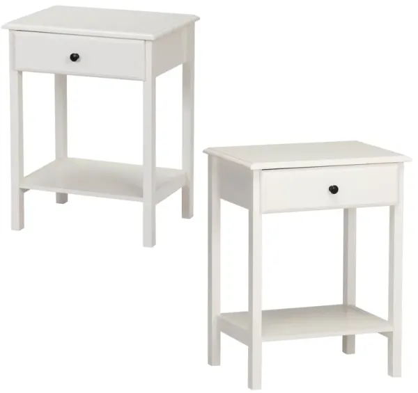 Single Drawer Nightstand Ivory 2-Pack