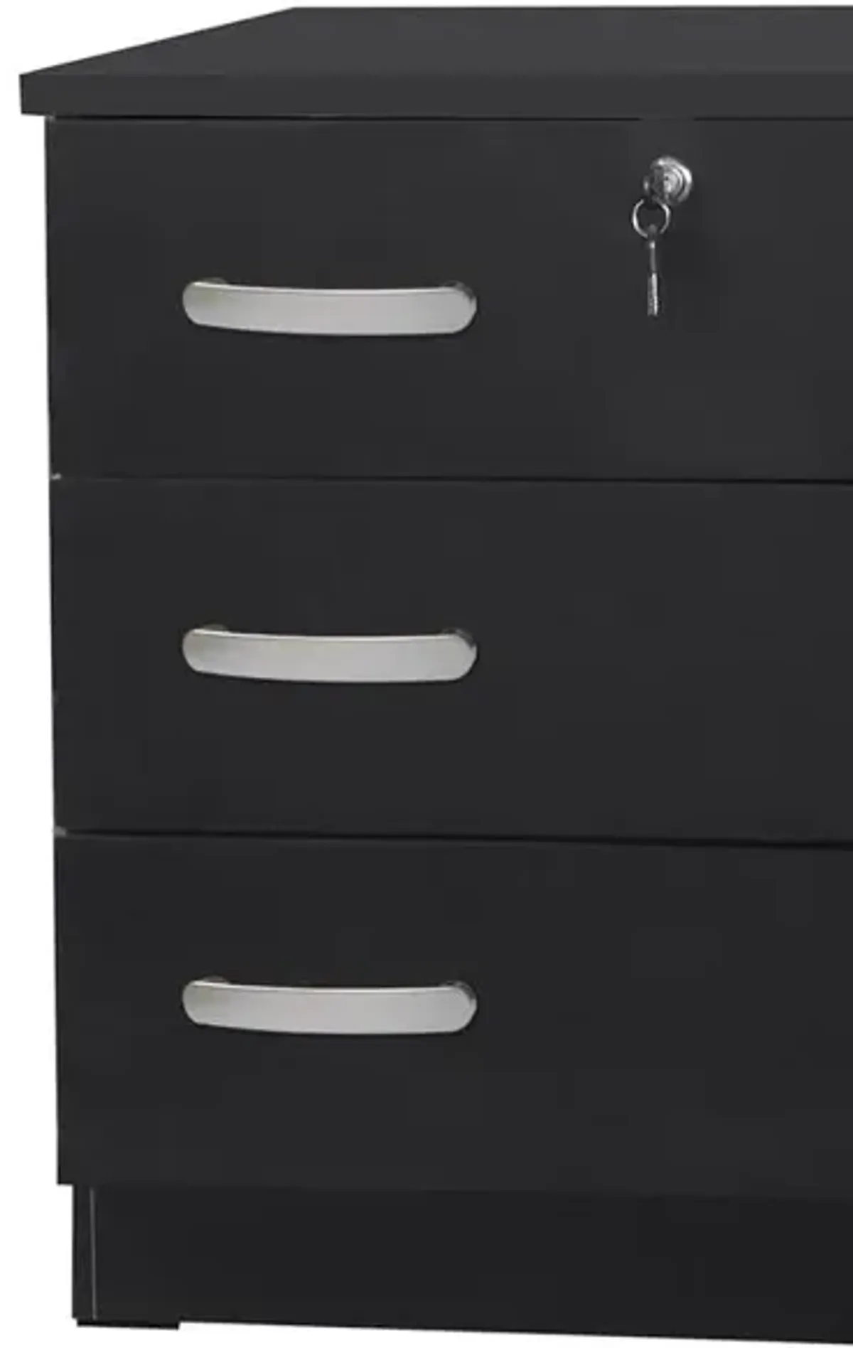 Better Home Products Cindy Wooden 3 Drawer Chest Bedroom Dresser in Black