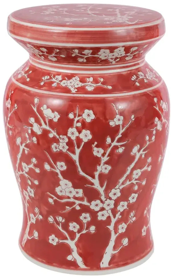 Cherry Blossom Ceramic Garden Stool