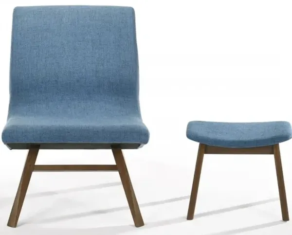 Modern Solid Color Lounge Chair and Ottoman Set for Bedroom or Office