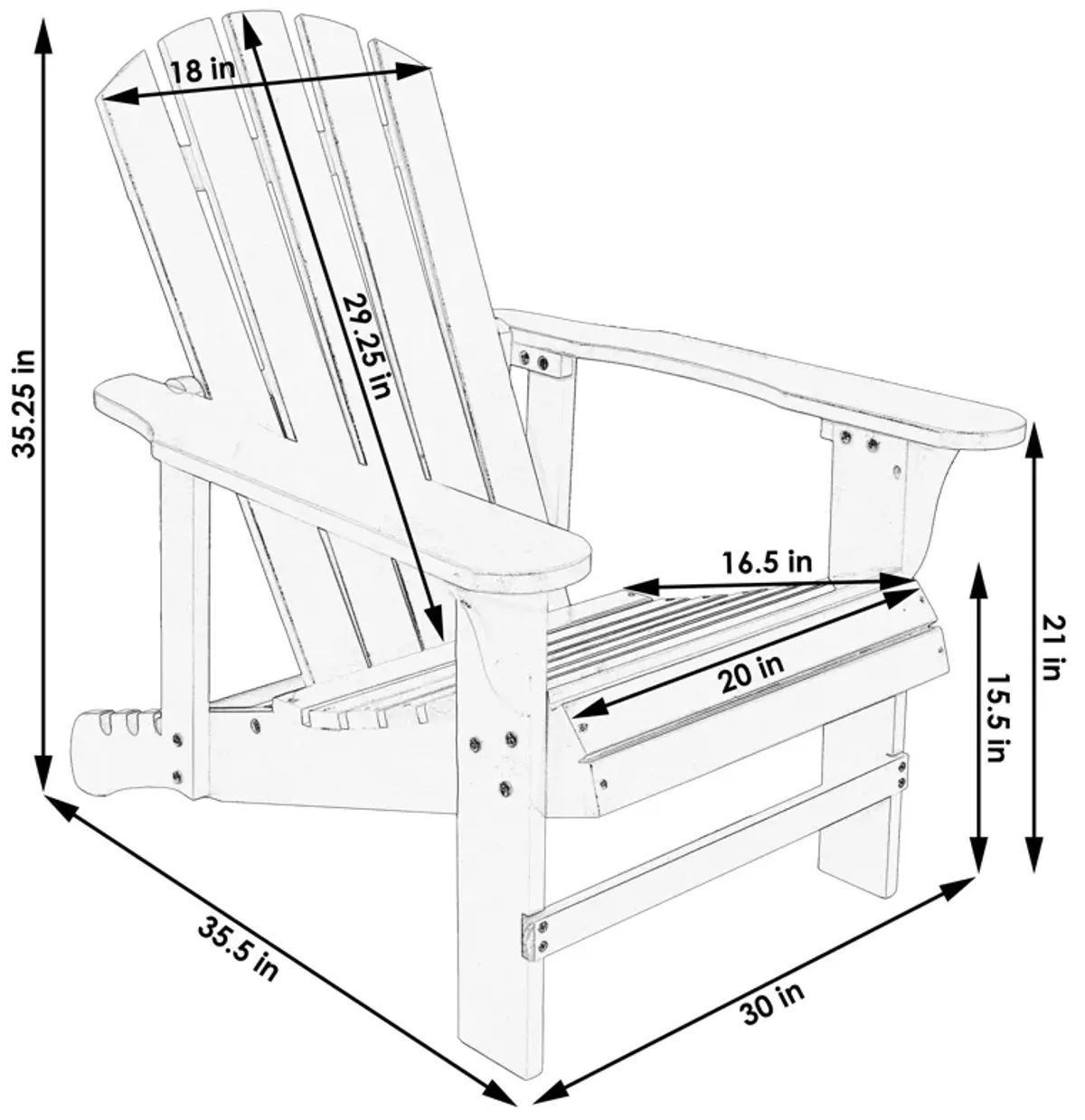 Sunnydaze Fir Wood Adirondack Chair with Adjustable Back