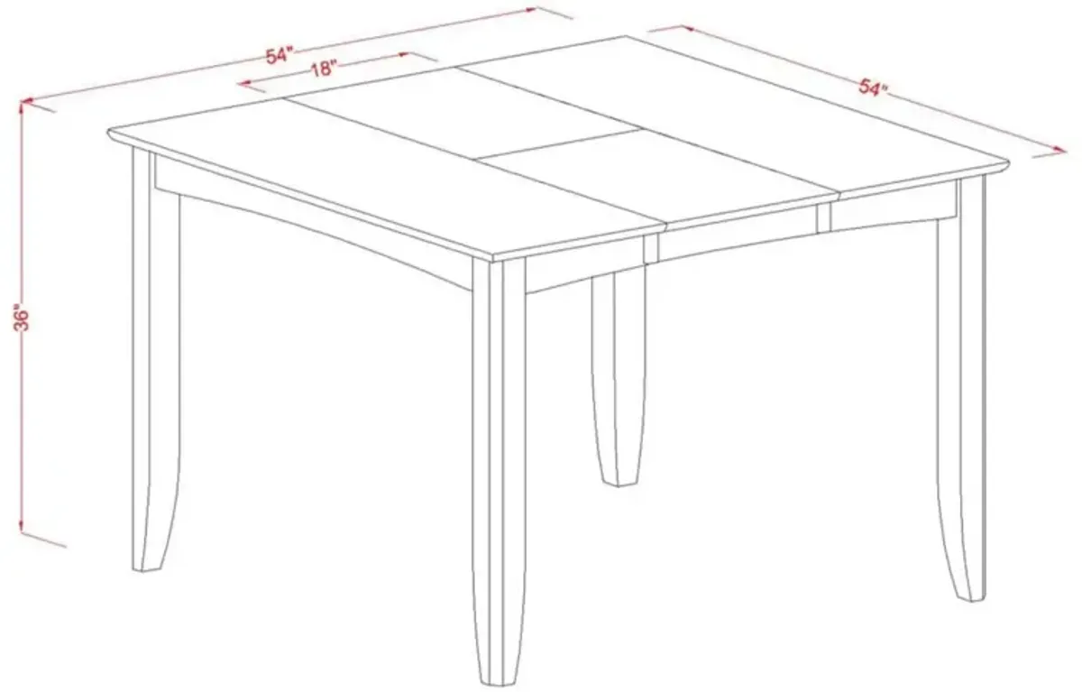 Fairwinds Gathering Counter Height Dining Square 54" Table with 18" Butterfly Leaf finished in Black & Cherry