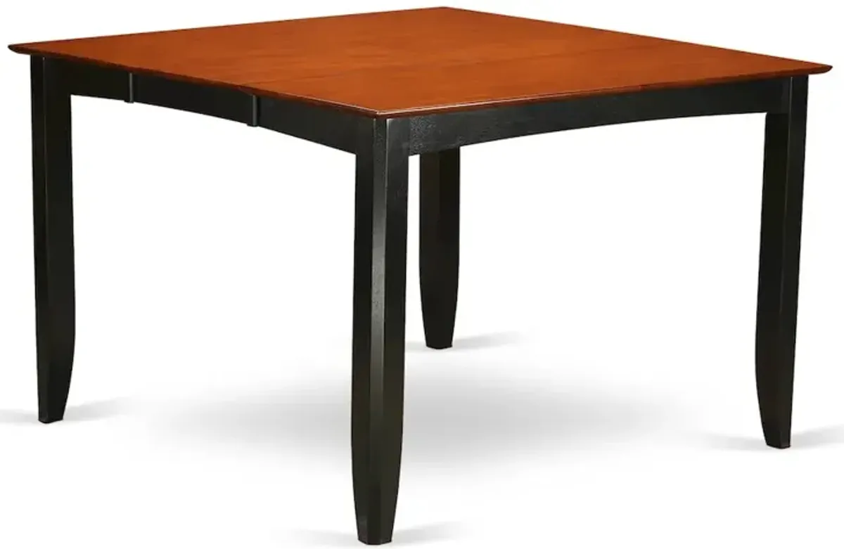 Fairwinds Gathering Counter Height Dining Square 54" Table with 18" Butterfly Leaf finished in Black & Cherry