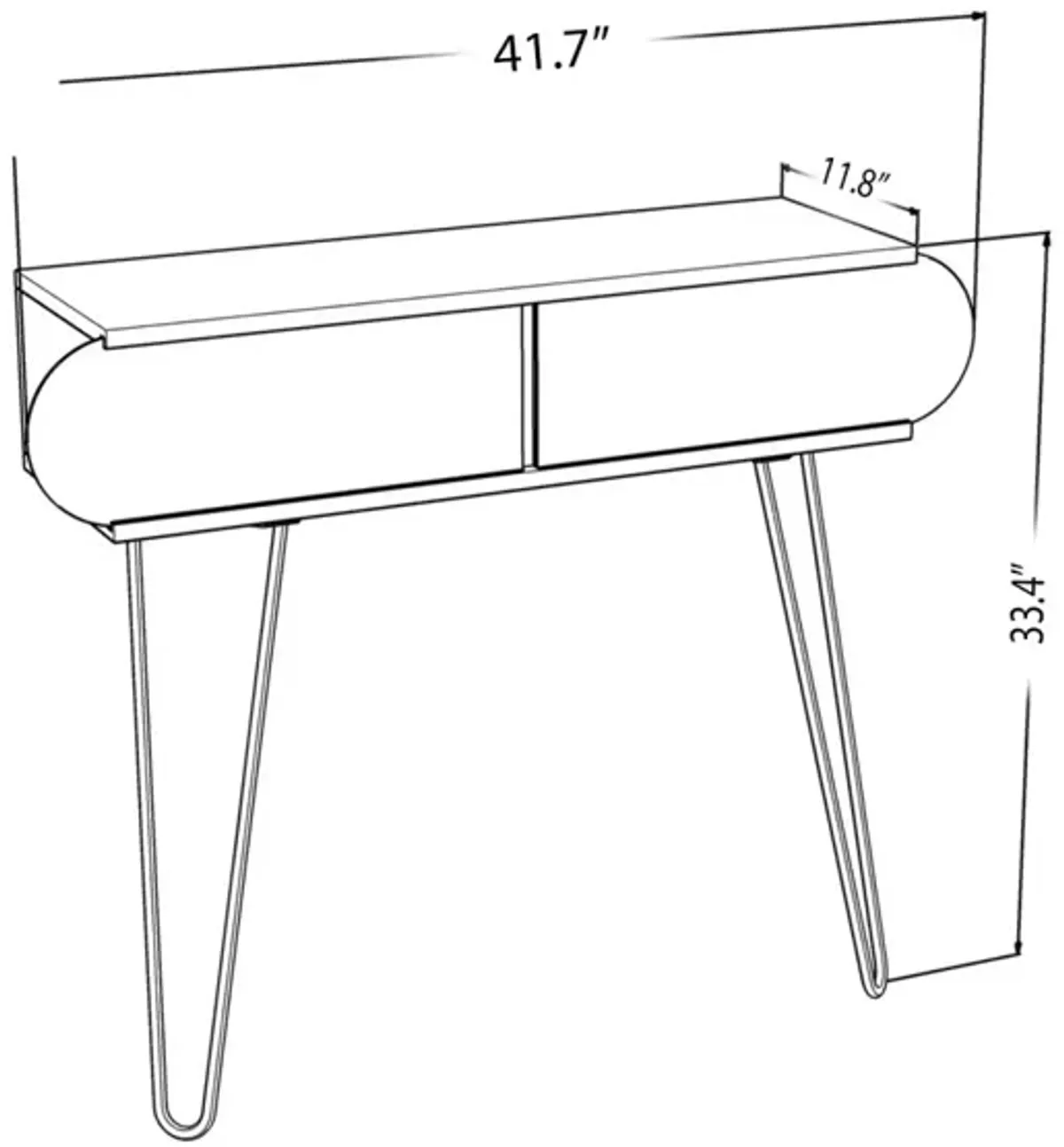 Lora Metal Legs 2 Tier Console Table