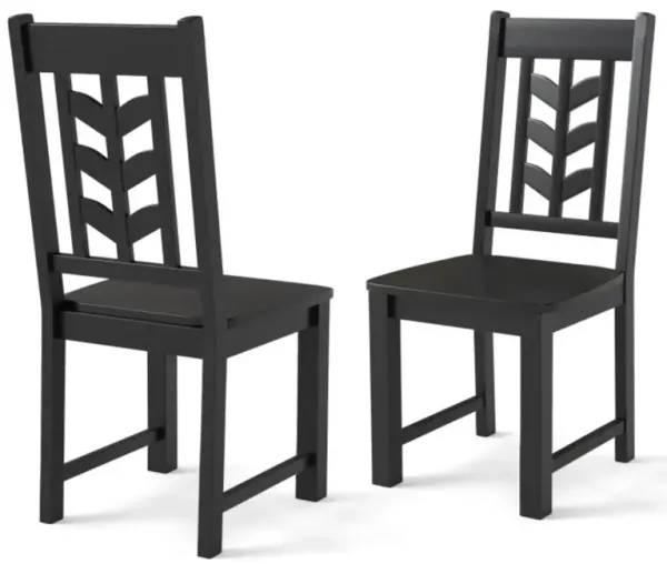 Hivvago Kitchen Side Dining Chair Set of 2 with Rubber Wood Frame