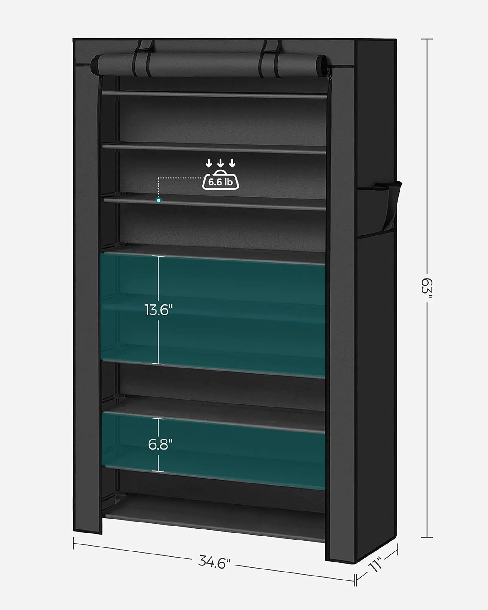 9-Tier Shoe Tower Rack with Cover 40 to 50 Pair Space Saving Shoe Storage Organizer