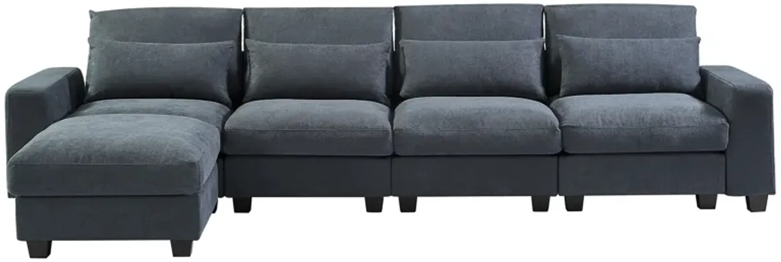 Modern Large L-Shape Feather Filled Sectional Sofa