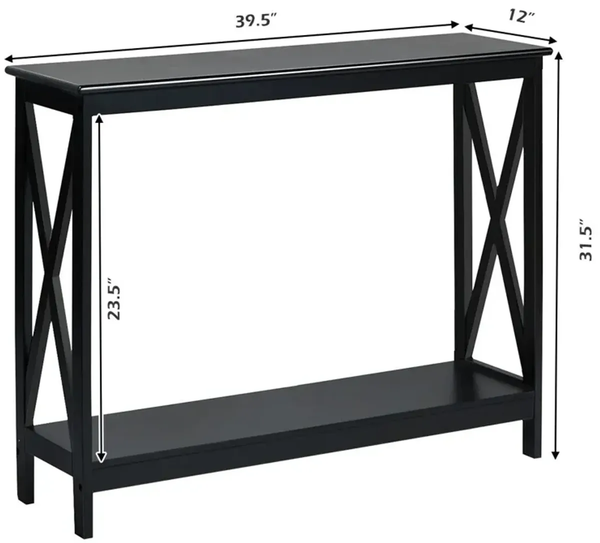 2-Tier Console X-Design Sofa Side Accent Table