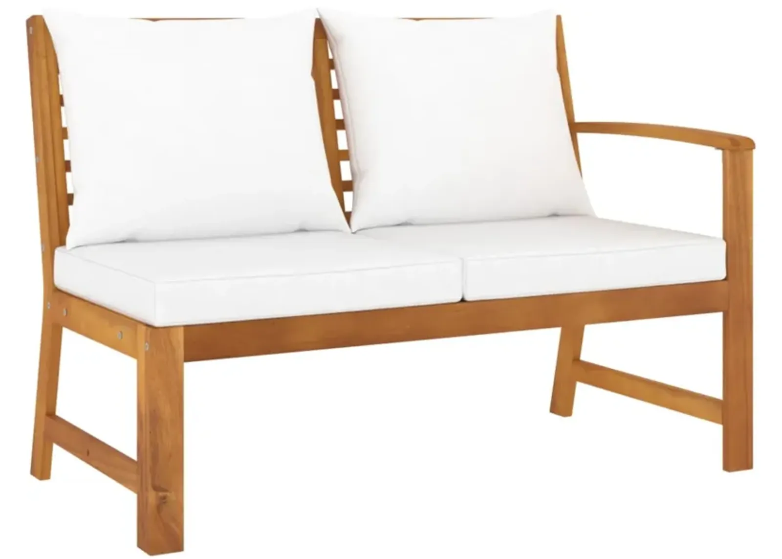 vidaXL Garden Bench 45.1" with Cream Cushion Solid Acacia Wood