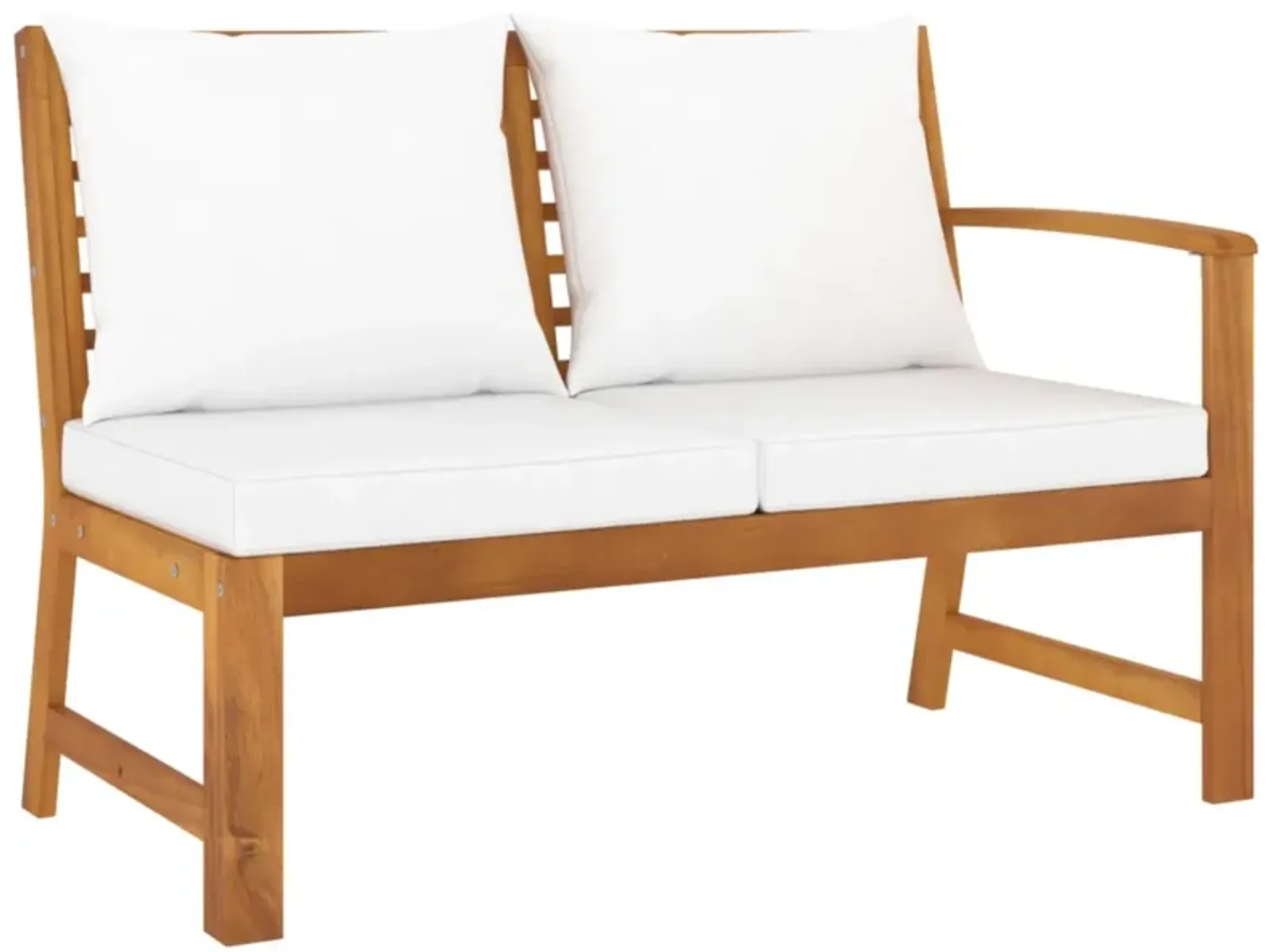 vidaXL Garden Bench 45.1" with Cream Cushion Solid Acacia Wood