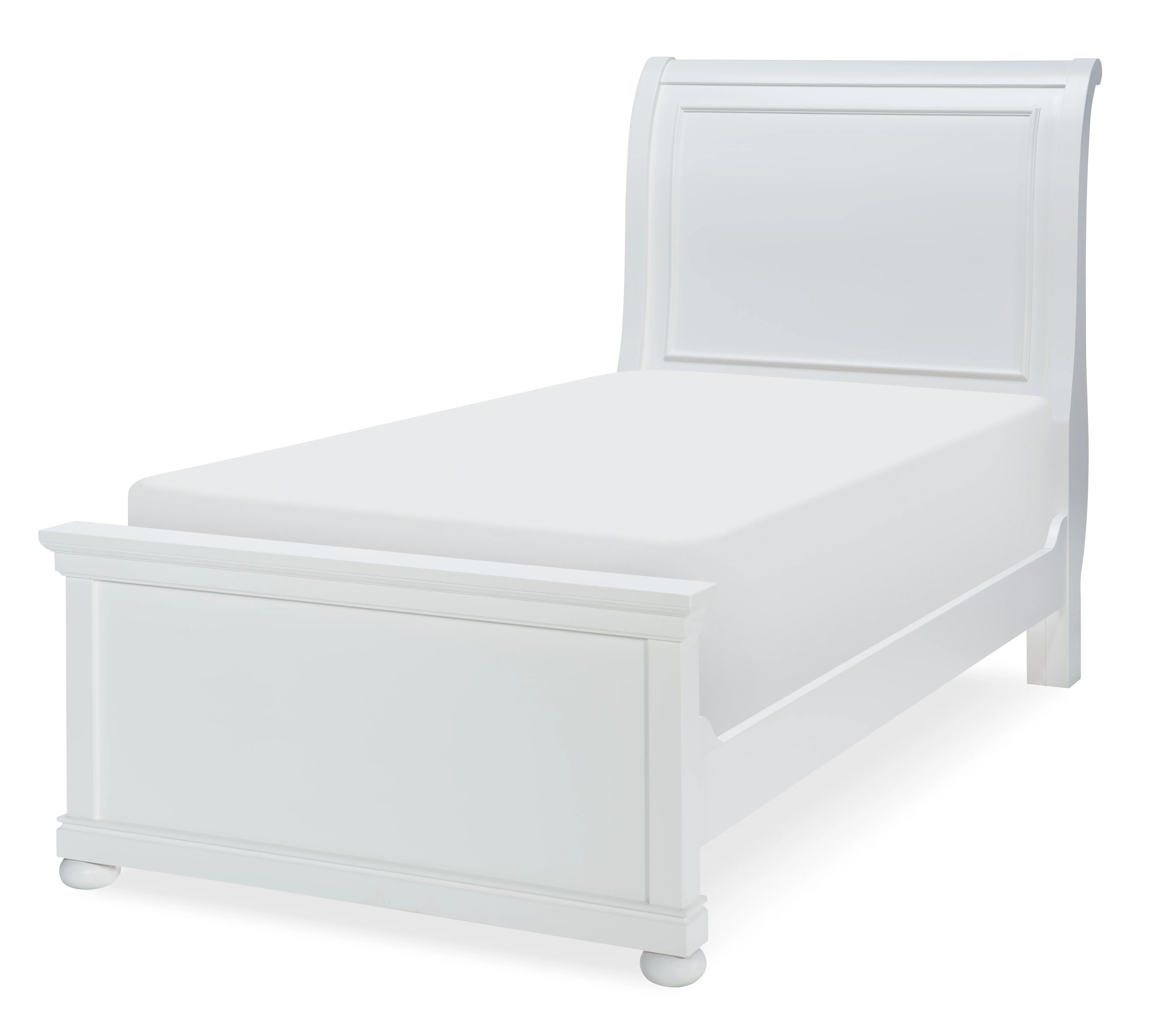 Canterbury Twin Sleigh Bed in White