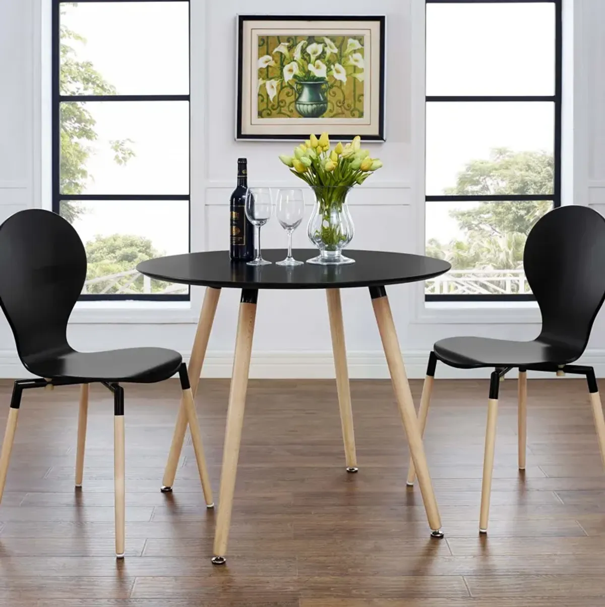 Modway - Track Round Dining Table Black
