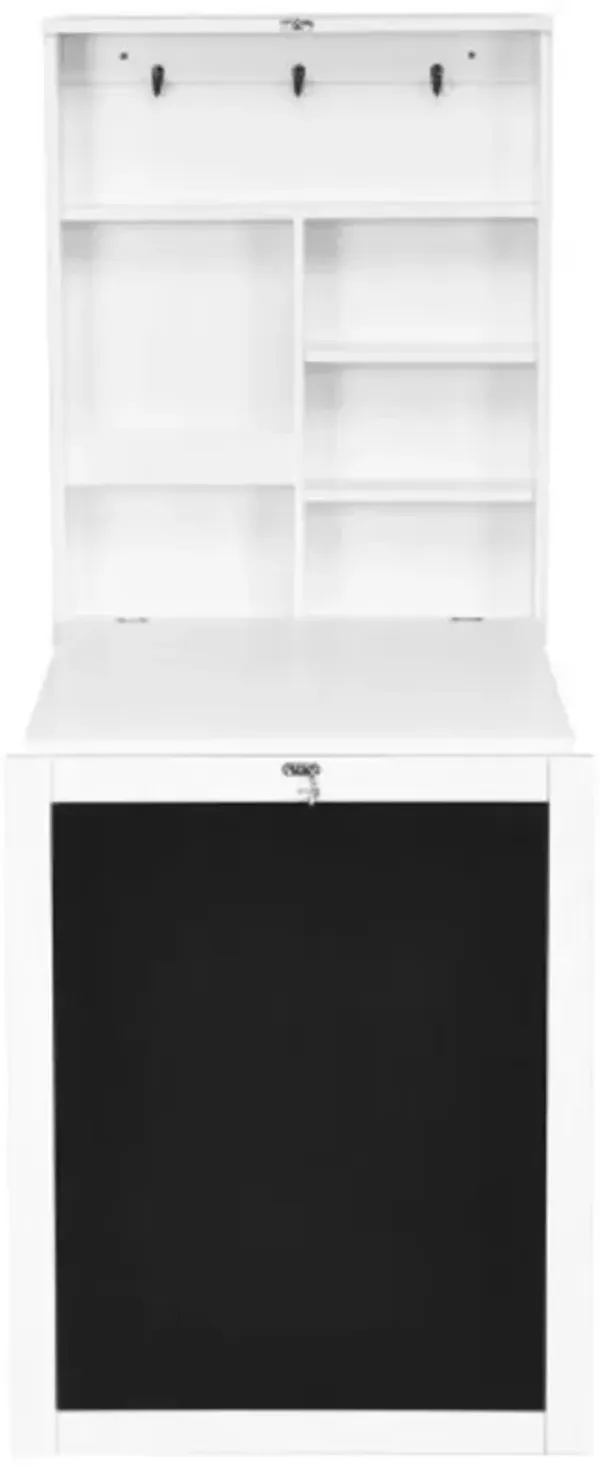 Convertible Wall Mounted Table with A Chalkboard