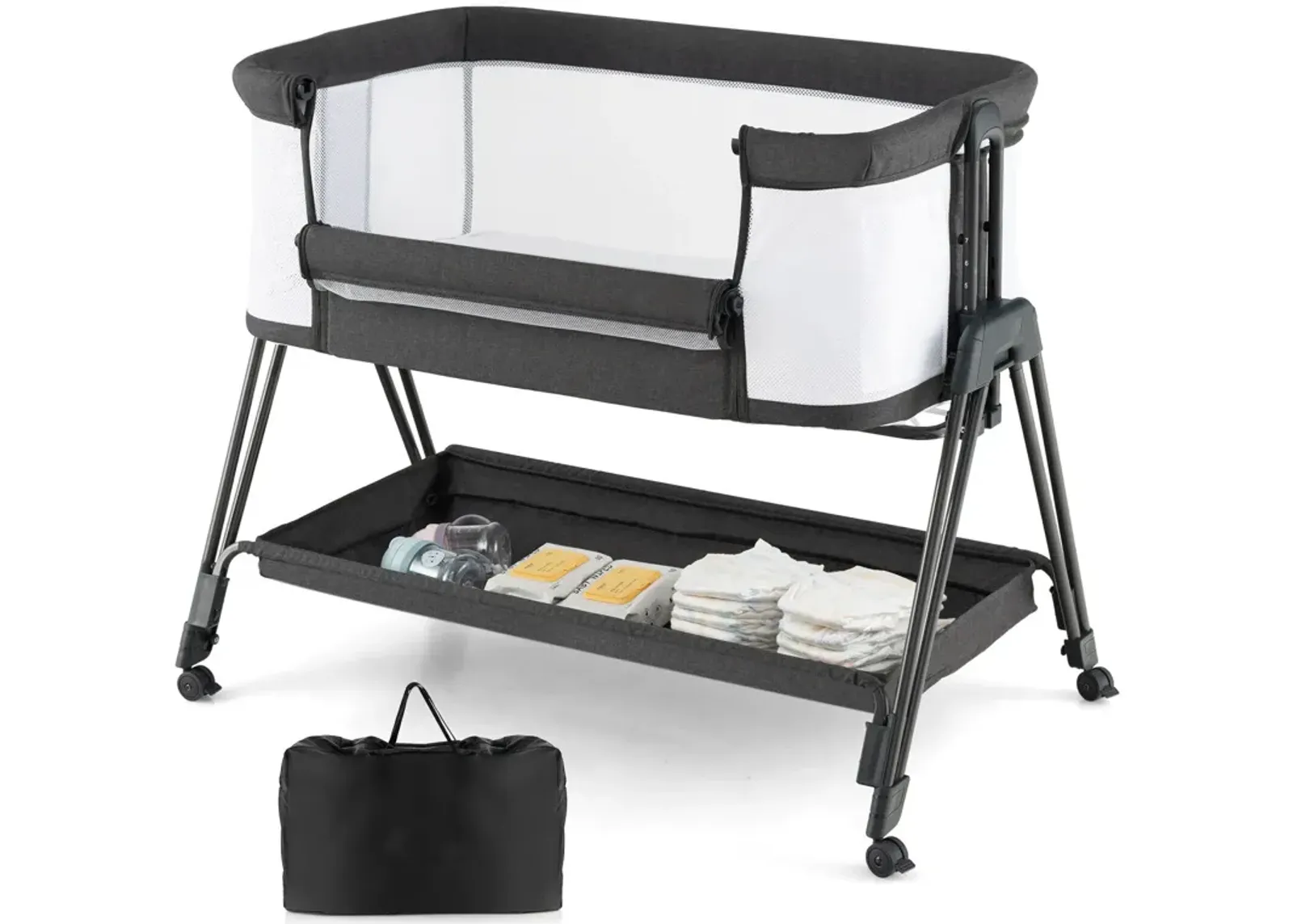 Baby Portable Bedside Sleeper with 7 Adjustable Heights