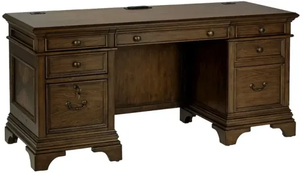 Hartshill 66-inch 5-drawer Credenza Office Desk Burnish Oak