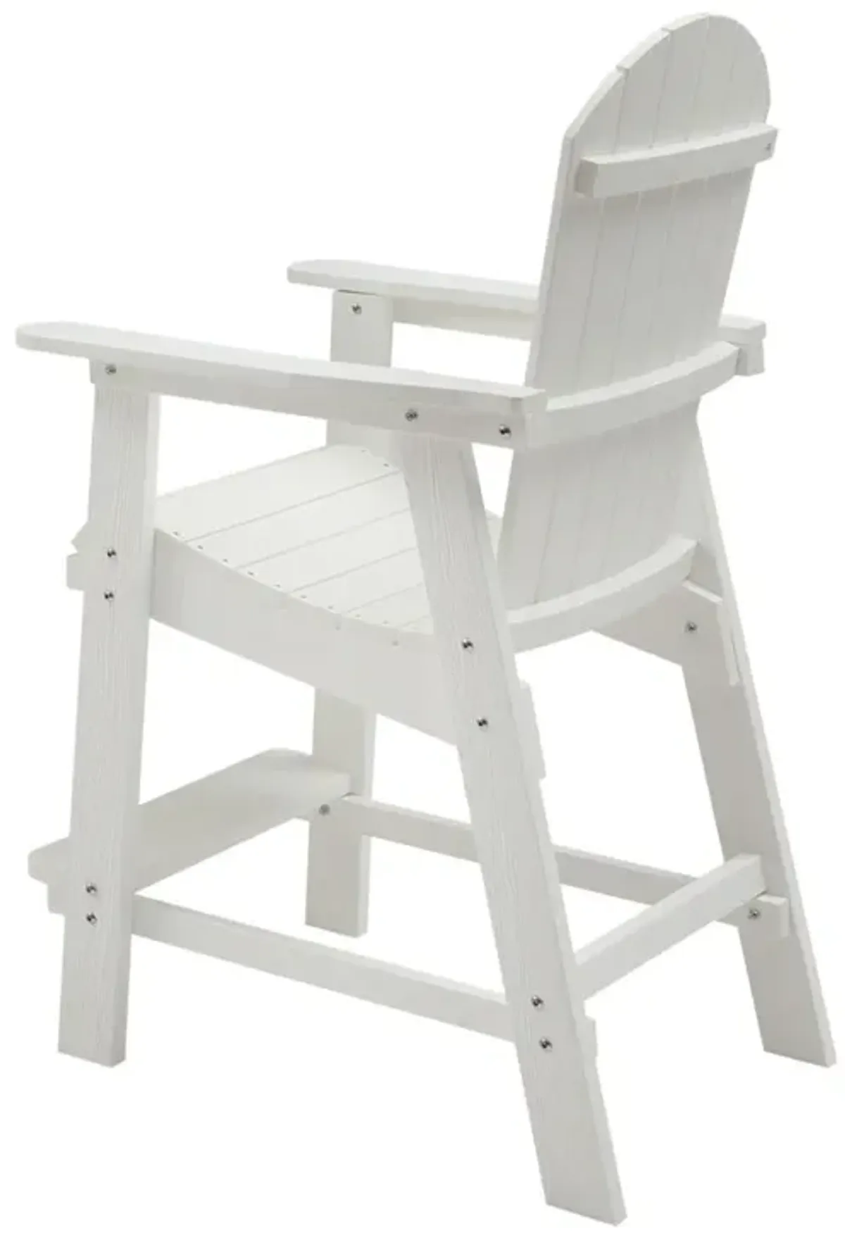 Hips Bar Chair With Armrest, Patio Bar Chair Set Of 2, White