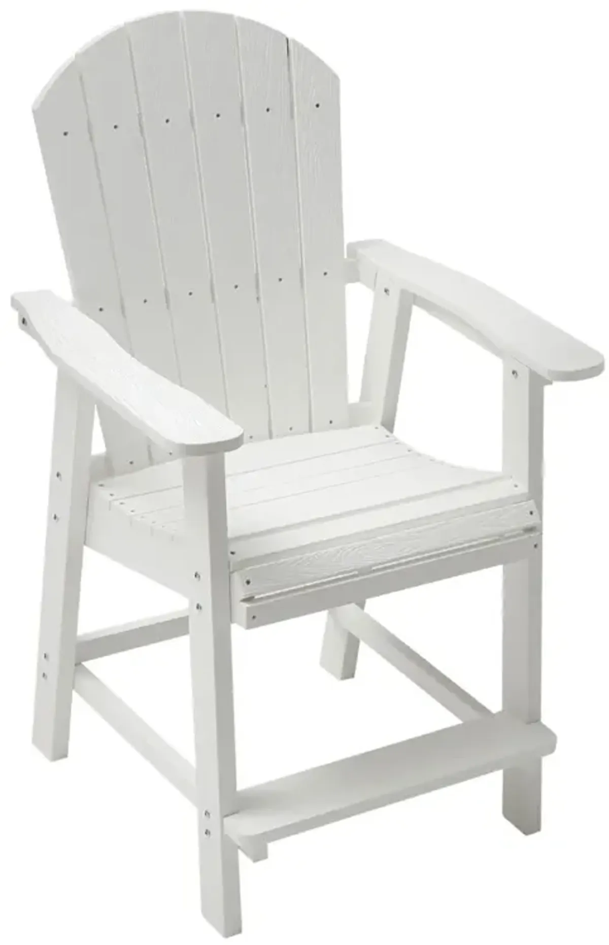 Hips Bar Chair With Armrest, Patio Bar Chair Set Of 2, White