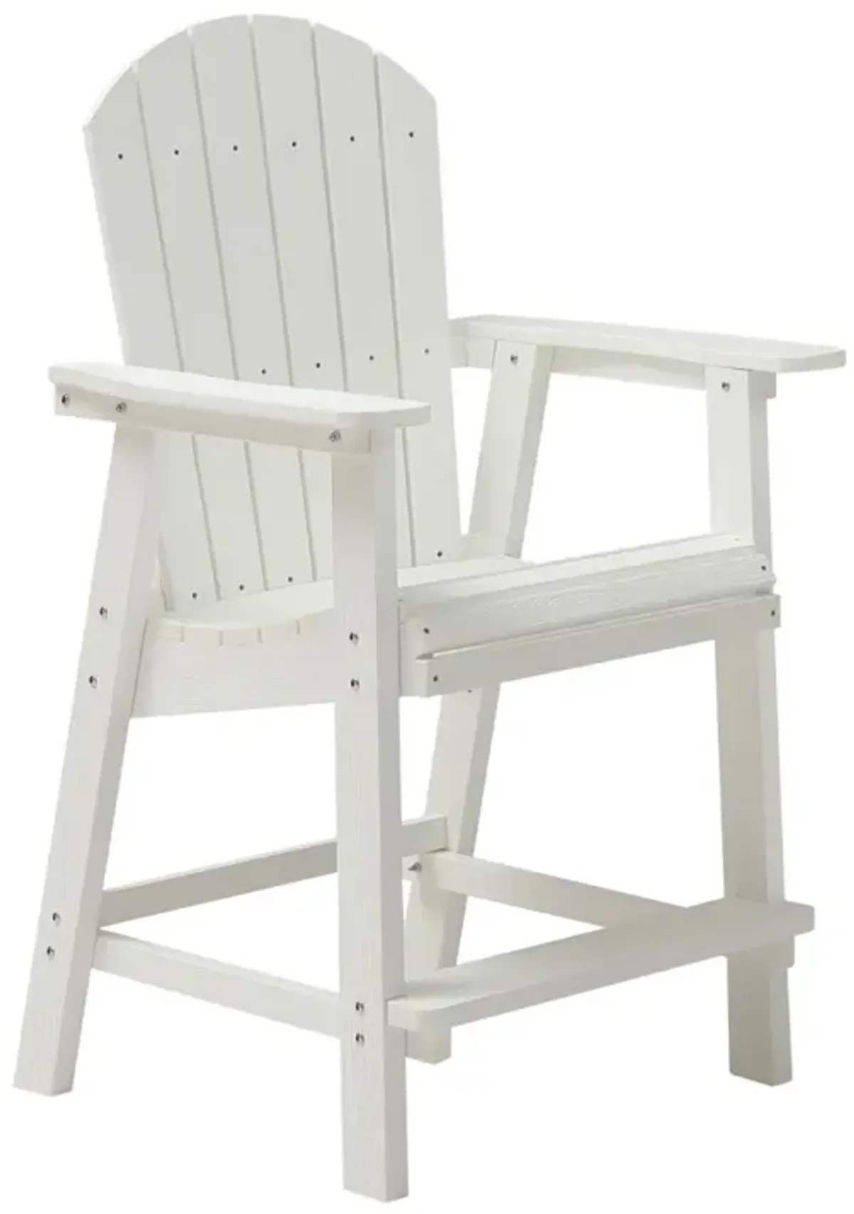 Hips Bar Chair With Armrest, Patio Bar Chair Set Of 2, White