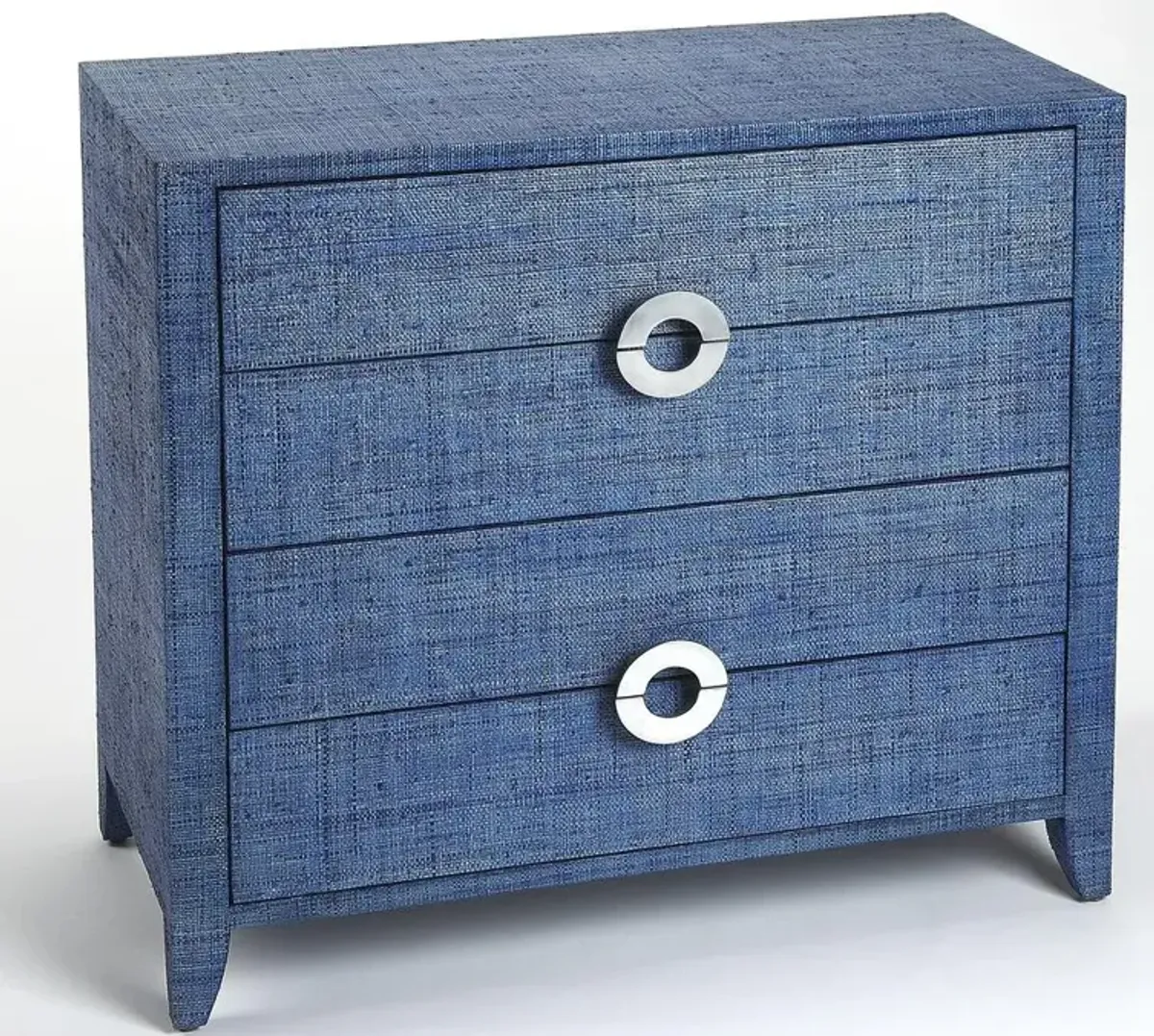 Indigo Blue Raffia Accent Chest, Belen Kox