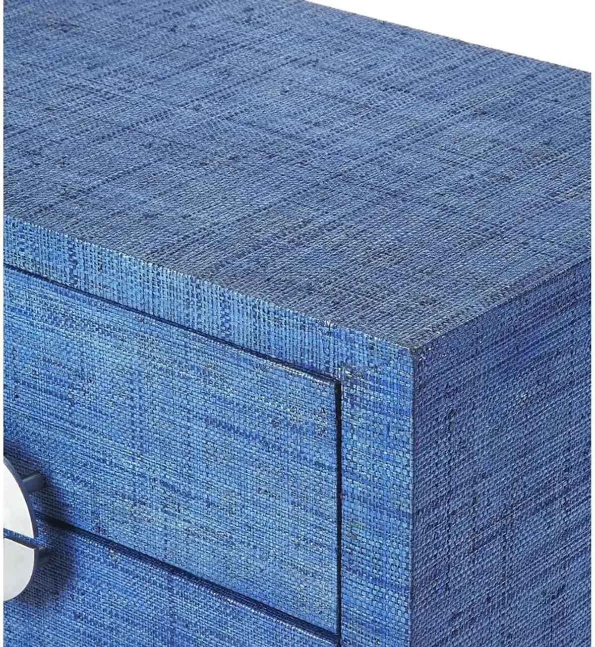 Indigo Blue Raffia Accent Chest, Belen Kox